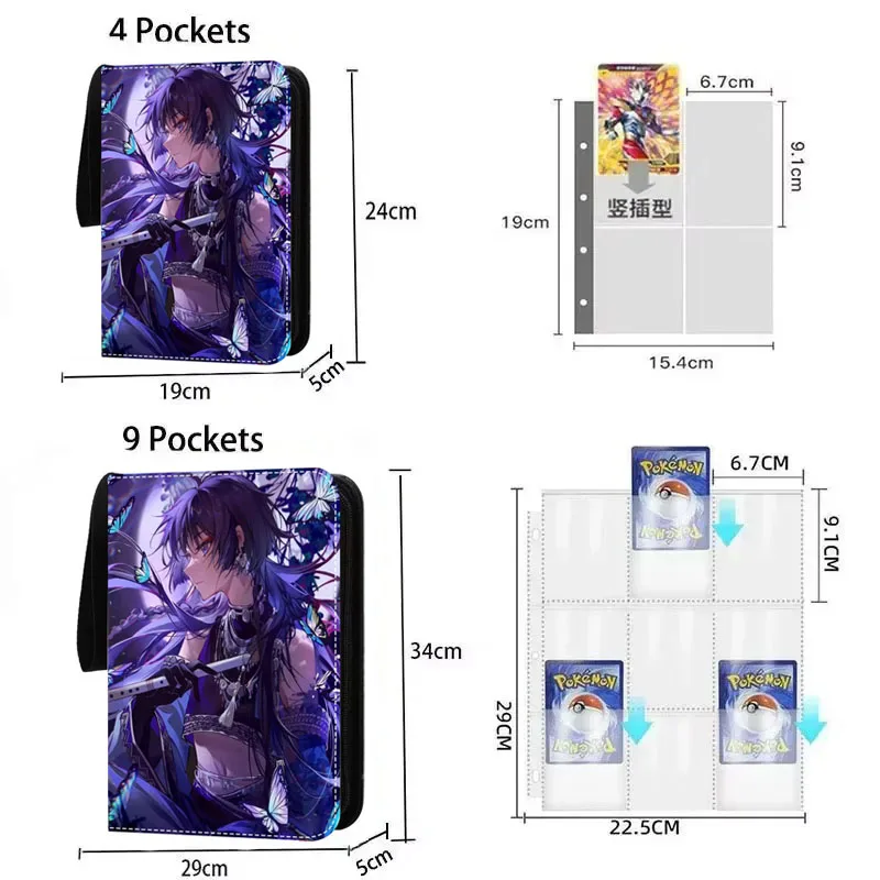 400/900pcs Card Album Book Anime Genshin Impact Collection Card Zipper Game Cards Sunny Starscout Binder Holder Kids Gifts Toys