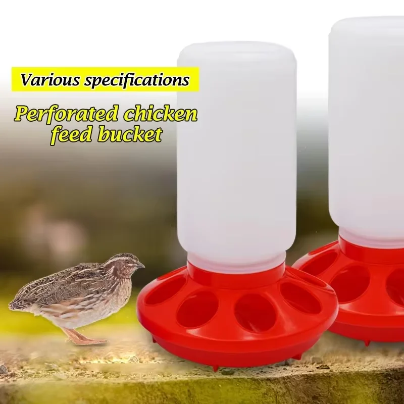 Poultry New Thickened Feeder and Drinker Water Food Dispenser Automatic Chicken Birds Chick Waterer Feeding Bucket Container 1L