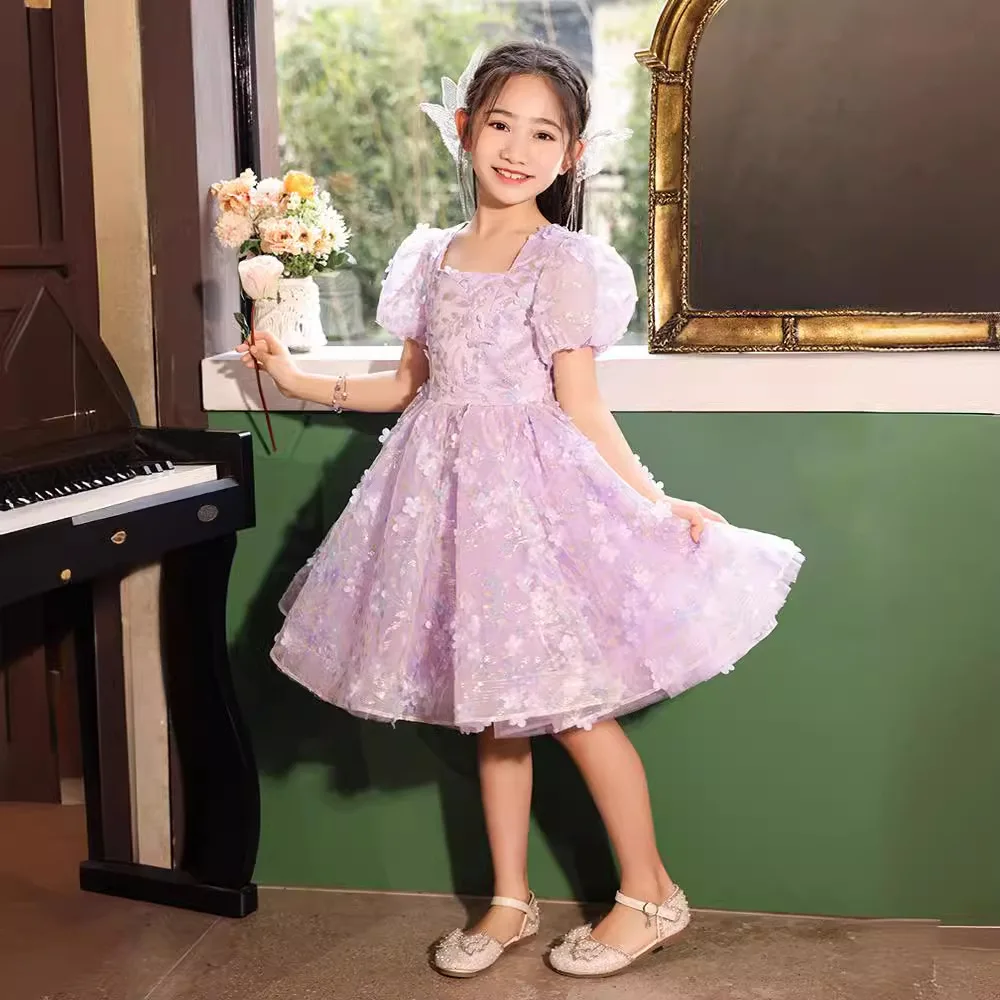 Flower Girl Party Birthday Dresses for Wedding Bridemaid Formal Occasion Dress Luxury Princess Pageant Short Evening Gowns Child