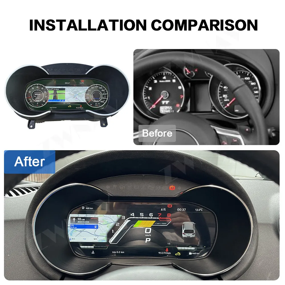 For Audi TT 2008-2014 Digital Cluster dashboard  LCD Screen Display Dashboard Panel Speedometer Virtual Cockpit Instrument QLED