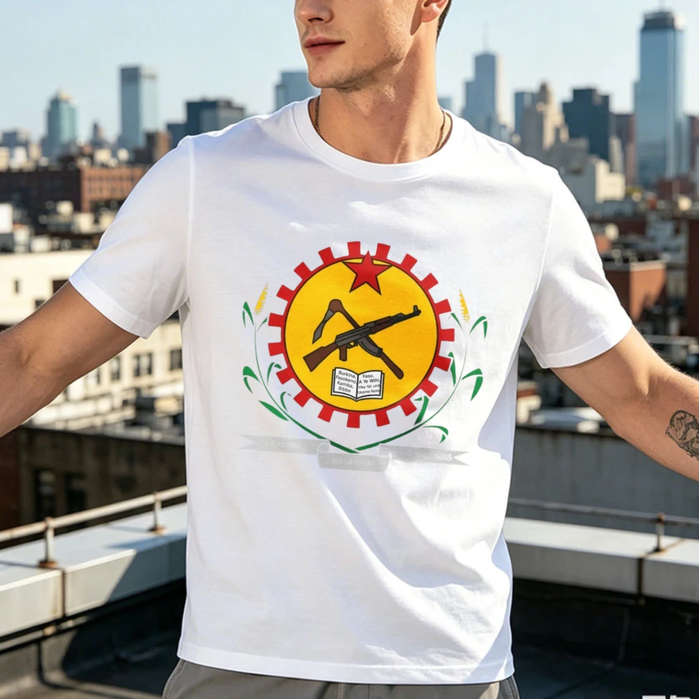 Vintage Labor Star Hammer Rifle Book Emblem Graphic Tshirt Men Women Cotton Crew Neck  Tee Socialist Symbol Patriotic Casual Top