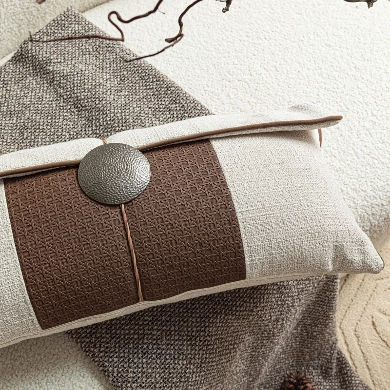 30X65/45X45/50X50CM Medieval Brown Throw Pillow Cover Retro Light Luxury Homestay Cushion Cover Decor Home Decorative Pillowcase