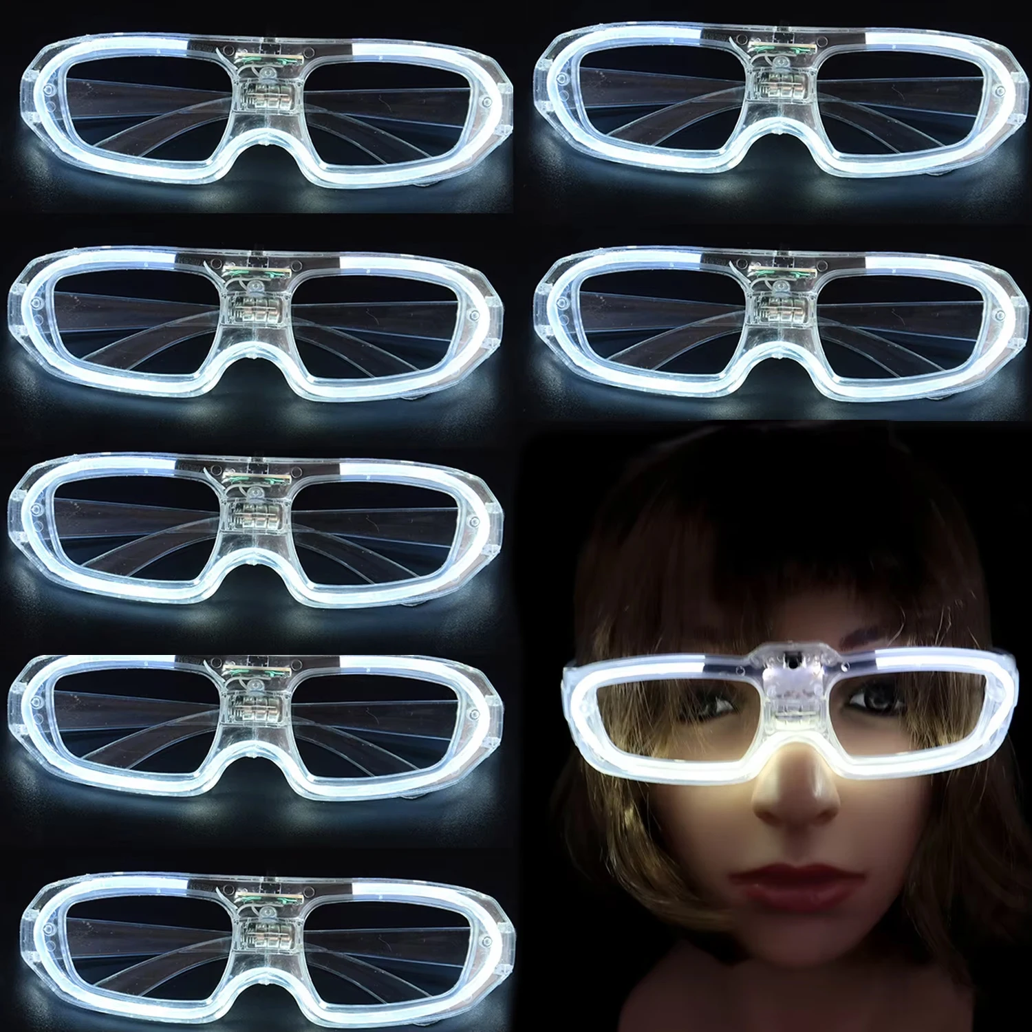 

20/50/100Pcs LED Glowing Glasses Flashing Light Up Party Sunglass Glow In The Dark For Kids Adults Birthday Wedding Party Supply