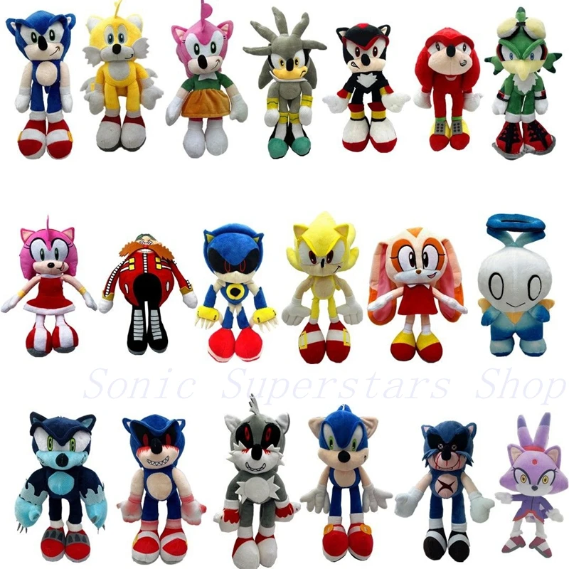 Serie de personajes del juego Sonic, muñeca Sonic Amy de 30cm, muñeca EXE Hell Tails Luki Green Jett Pixie, muñeco de peluche de Anime, regalos para niños