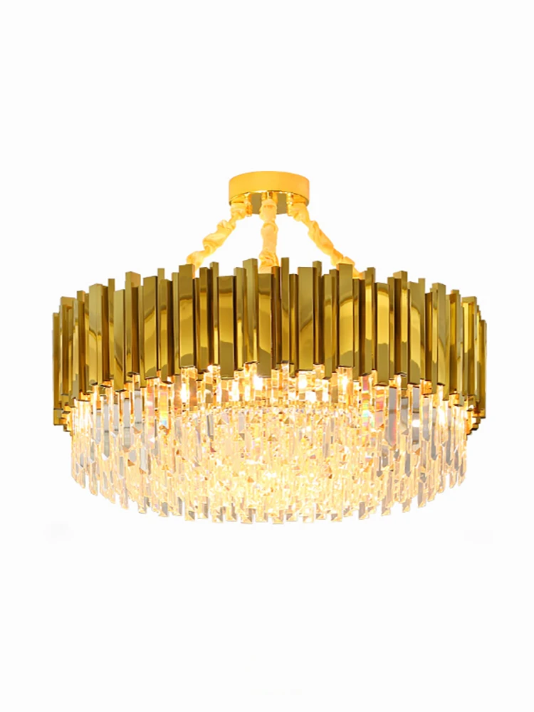 Imagem -06 - Pode Ser Escurecido Led Lustre de Cristal Pendurado Lâmpada Ouro Clássico Lustre Luxo Redondo Sala Estar Jantar Decoração Casa Aparelho