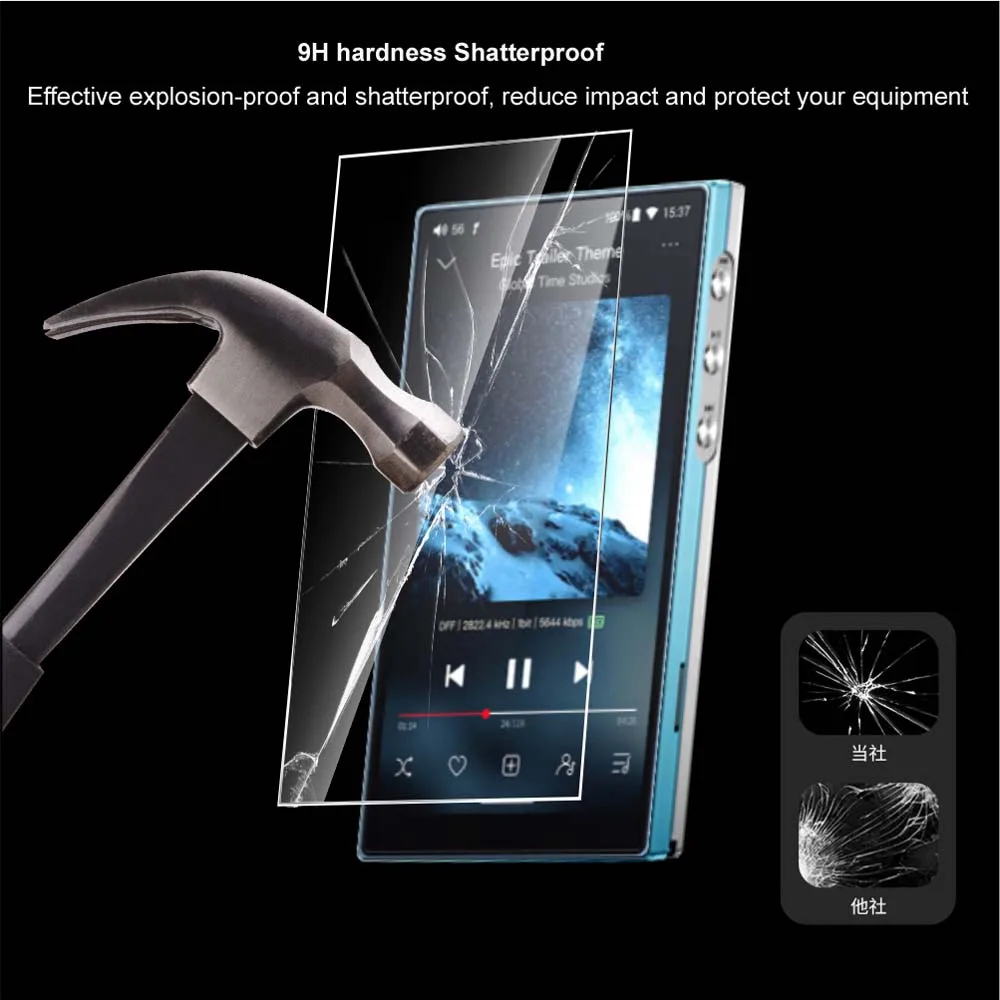 9H Hardness Scratch-Proof Premium Tempered Glass Protective Film Screen Protector for FIIO JM21