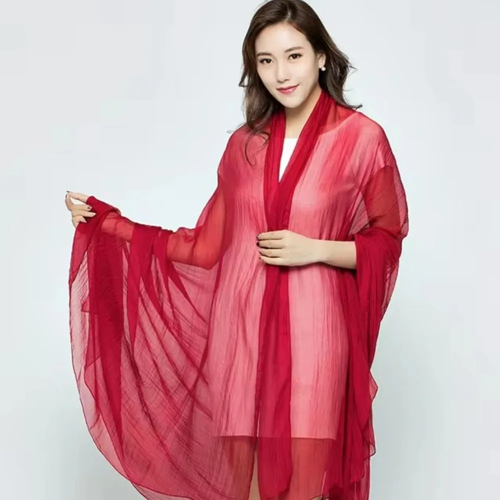 

New Chiffon Fabric Scarf Anti-UV Multicolor Beach Scarves Soft Solid Color Long Wrap Shawl Gift