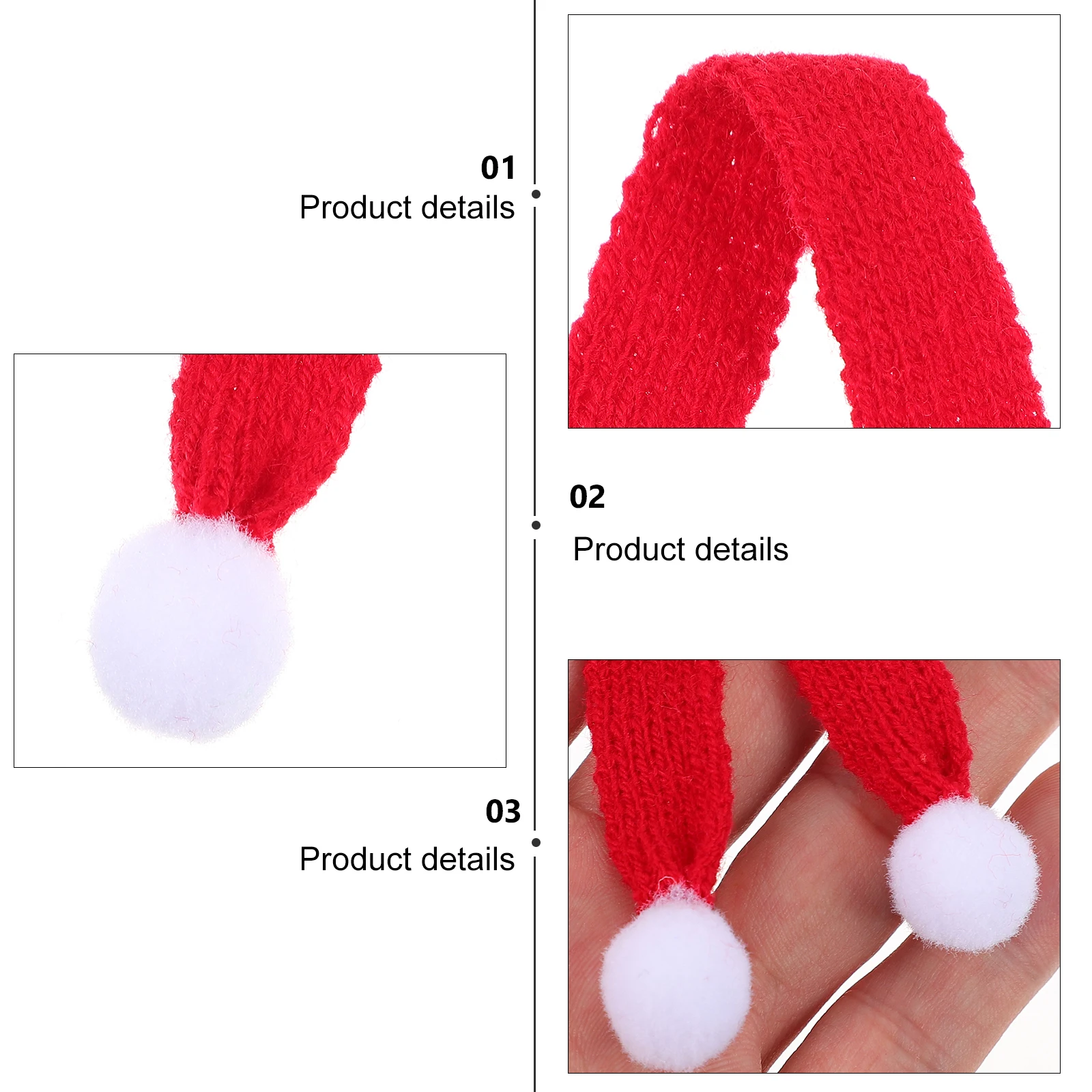 

10 Pcs Multifunction Mini Decorative Scarf Christmas Yarn Wraps Adorable Scarfs