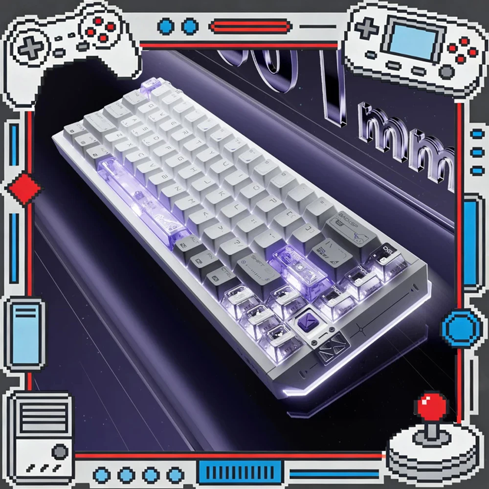 VGN Lightning 68 Wired Keyboard 5-Pin Hall Sensor E-sports Keyboard Full-Key ADC Sky Eye Direct Connection Pc Accessories Gifts