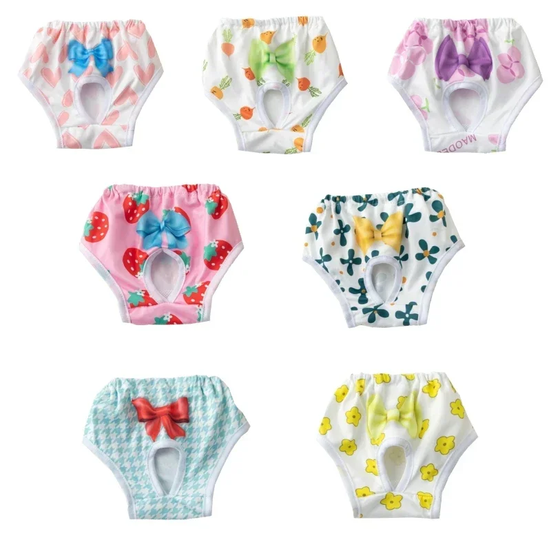 Pet Anti Harassment Diaper, Female Dog Diapers Underwear Heart, Flower, Strawberry, Sanitary Panties, Shorts Pants for Dogs