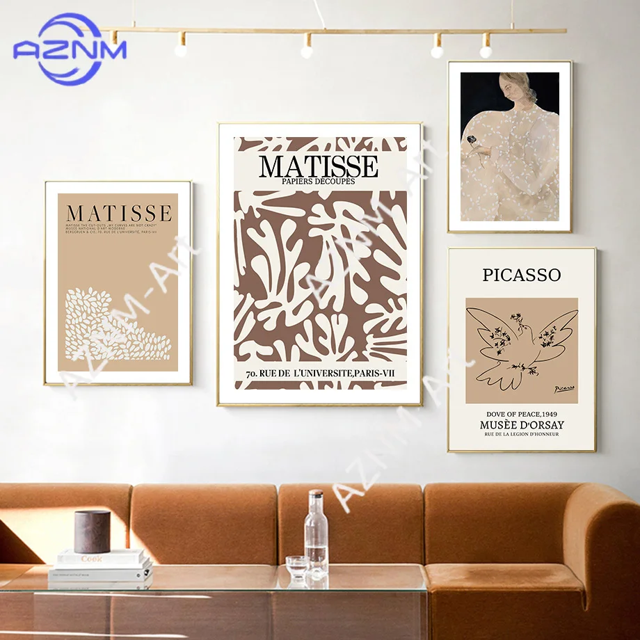 Abstrakte Matisse-Linien, Streifen, Mädchen, Wandkunst, Leinwandgemälde, Bauhaus-Poster und Drucke, Hotelbar-Bilder für Wohnzimmerdekoration