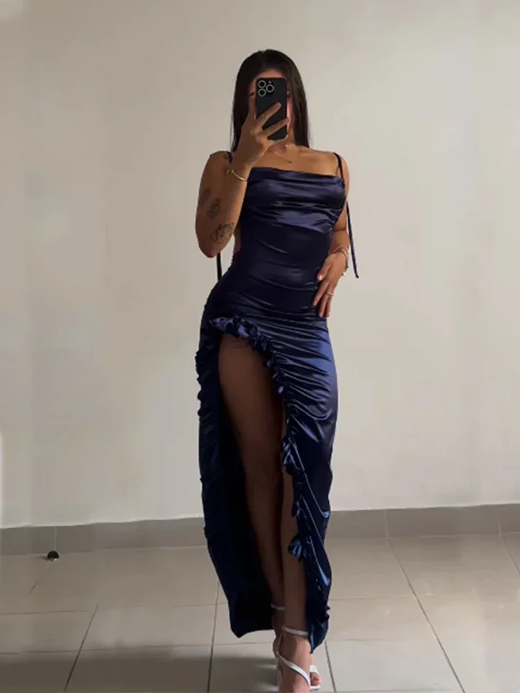 Sexy Damen-Trägerkleid Sommer High-End Rollenspiel Y2k Rückenfreies Verführerisches Unregelmäßiges Abendkleid 2025 – Detail 3