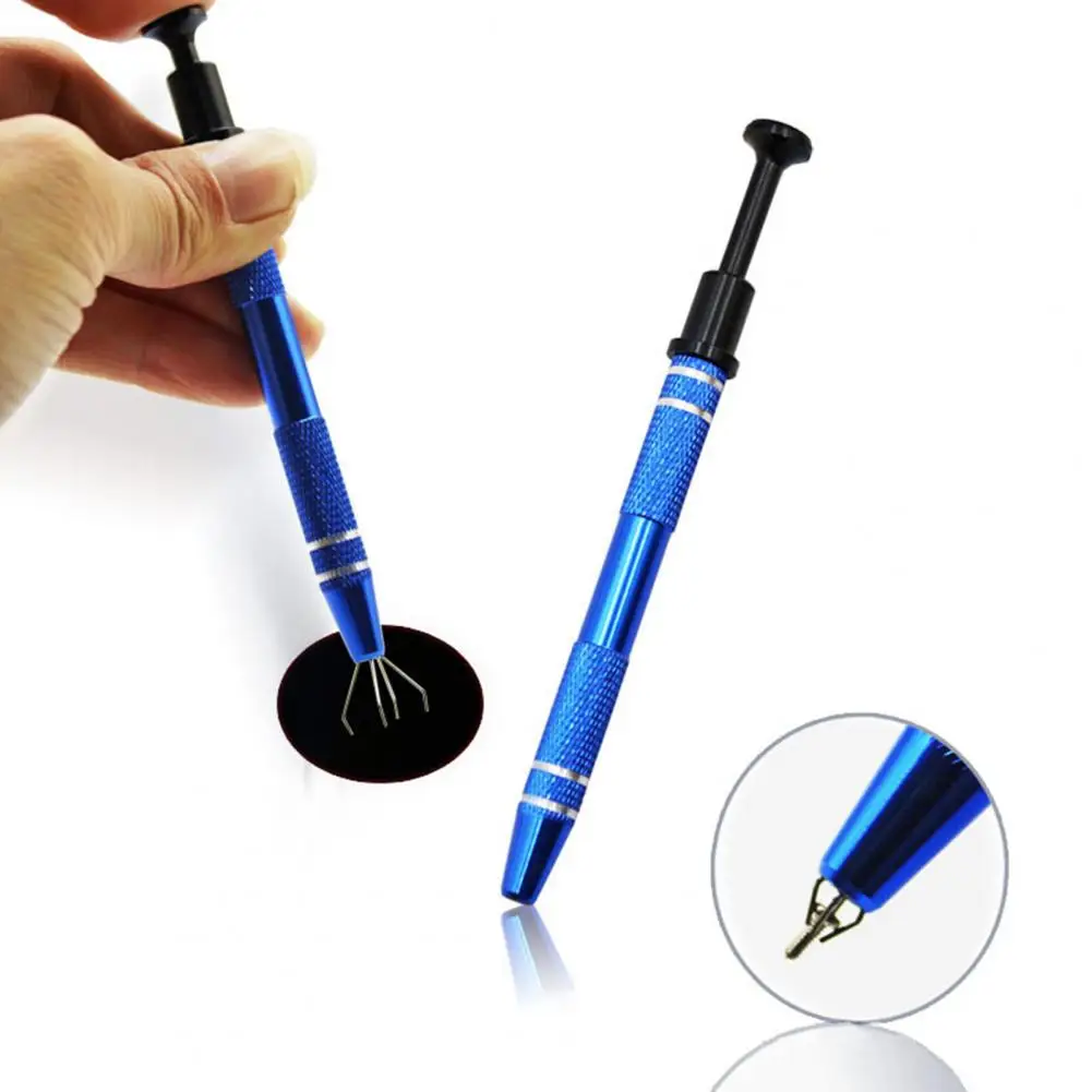 Jewelry Ball Grabber Tool 4-Claw Chip Pickup Tweezers Stainless Steel Retractable Grabber for Pearl Small Parts Jewelry Repair