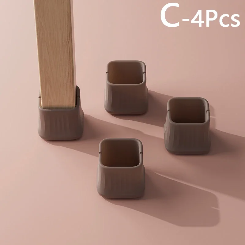 

Silicone Chair Leg Caps, Square, Round, Color Table Cover, Feet Pads, Floor Protectors, Furniture Legs, Decor, New, 4Pcs