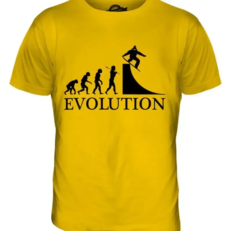 SNOWBOARDING EVOLUTION OF MAN MENS T SHIRT TEE SHIRT XS S M L XL 2XL 3XL