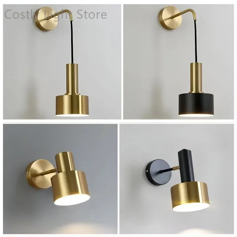 criativo pendurado corda lampada de parede moderna luxurioussimple quarto cabeceira preto ouro personalizado led sala estar fundo lampada 01