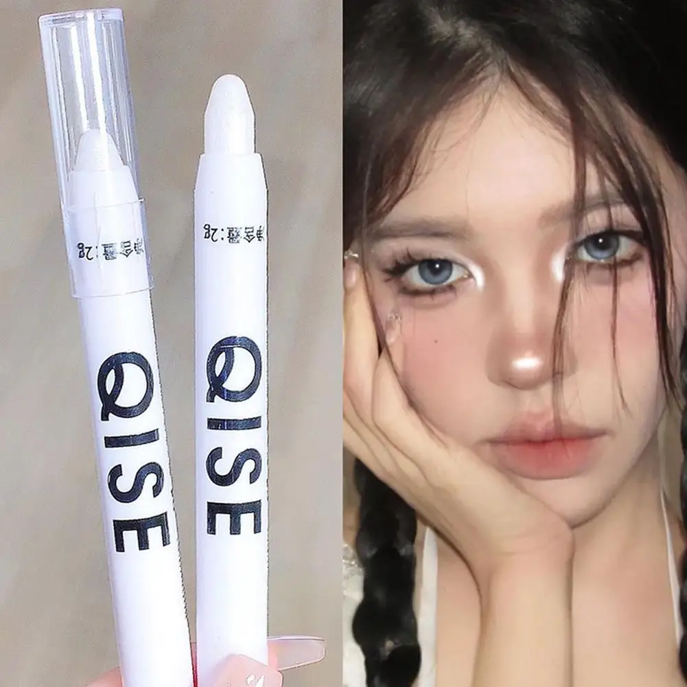 Brightening Lying Silkworm Highlighter Pen Longlasting Silver White Pearlescent Stick Waterproof Eyeshadow Matte Smooth Eye Y5F9