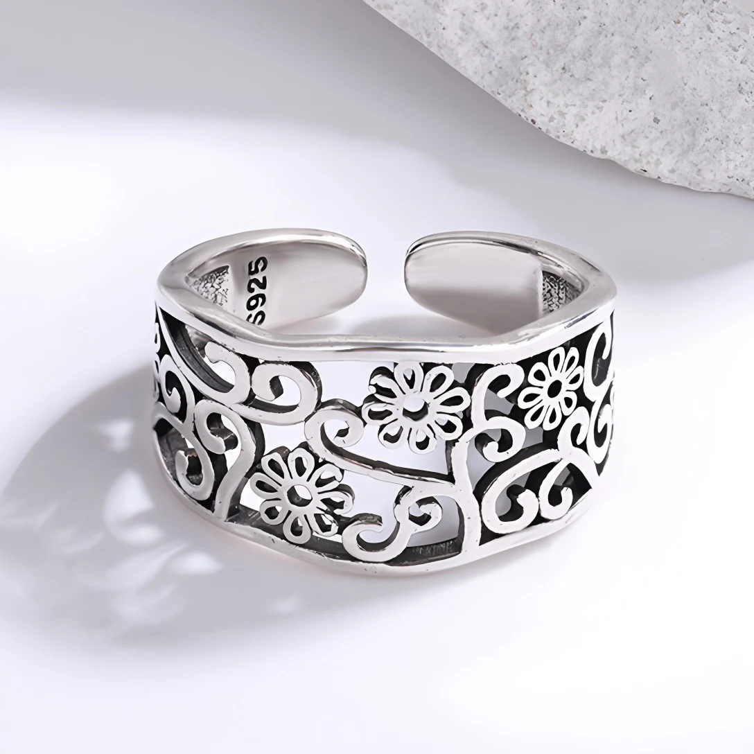 Women's 925 Sterling Silver Bow Tie Open Finger Ring, Cute Design