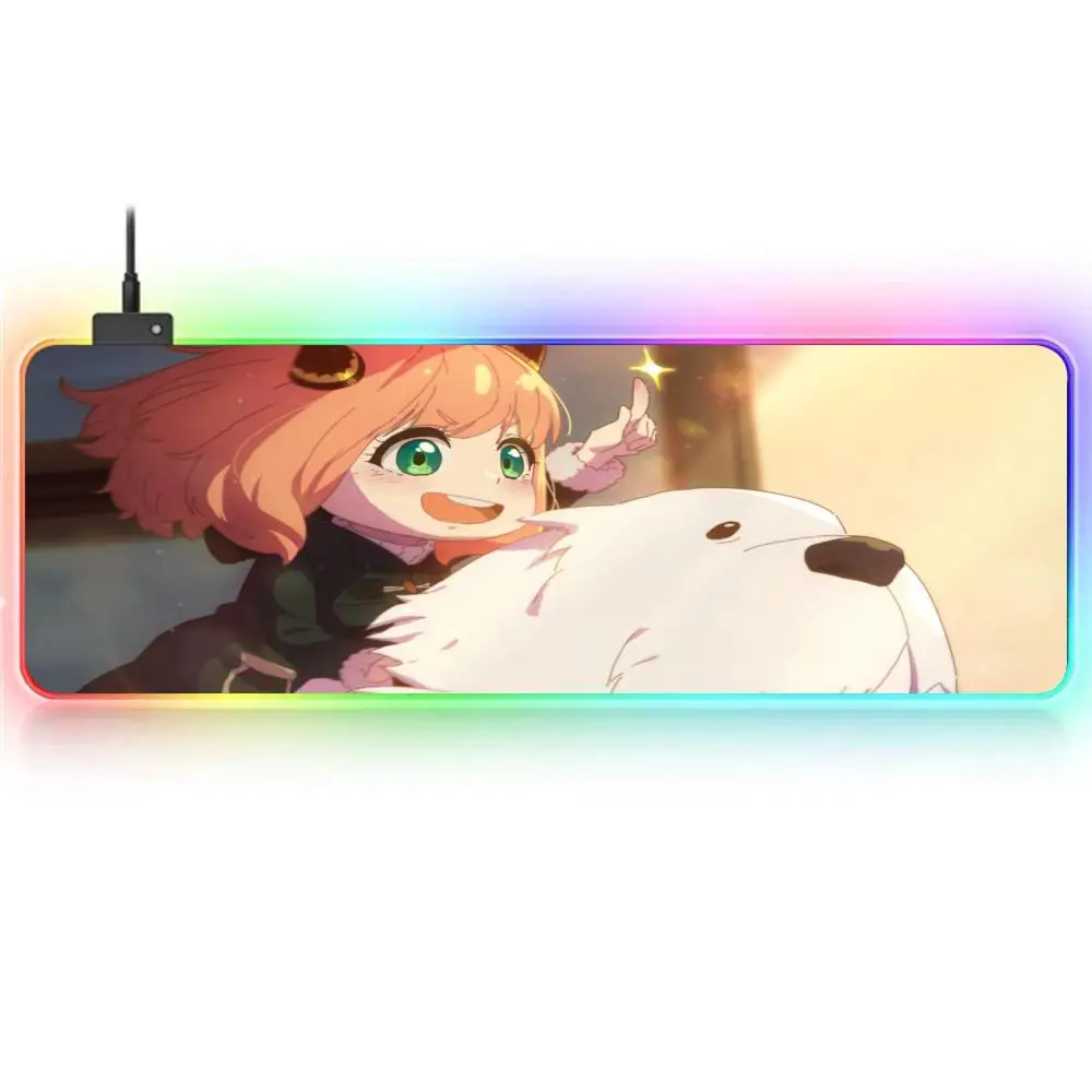 Tapis de souris de jeu Anime S-Spy X Family, Anya F-Forger MAISTO, RGB Large, base en caoutchouc non ald, tapis de clavier extra large Lum