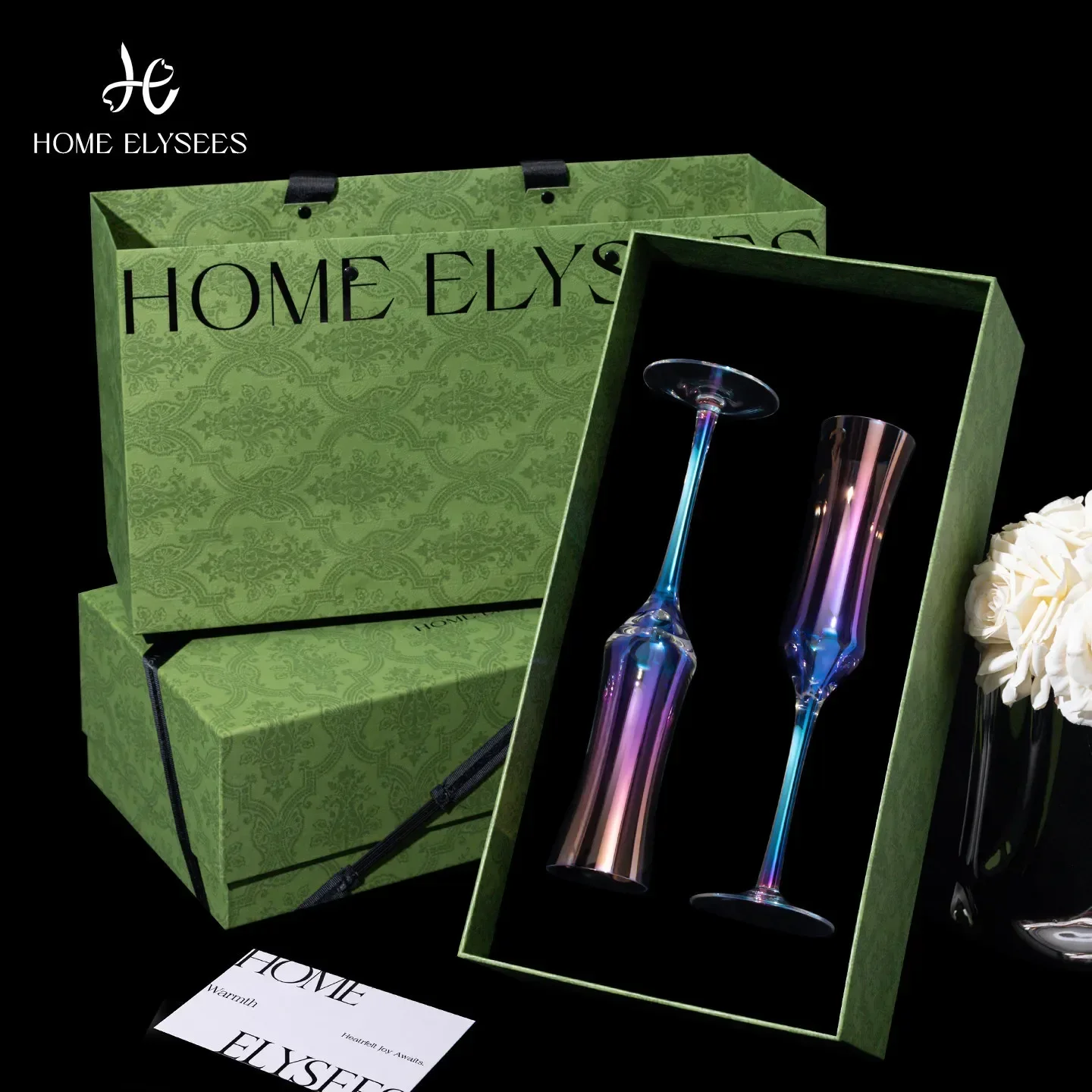 A8  champagne flutes - gift set: elegant, high-end wedding favors