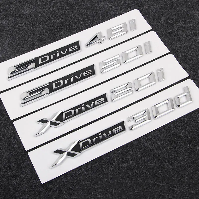 

XDRIVE SDRIVE 18d 20d 25d 28d 30d 35d 40d 45d 50d 55d 60d logo badge car stickers for BMW X1X5X3X7 displacement side trunk label