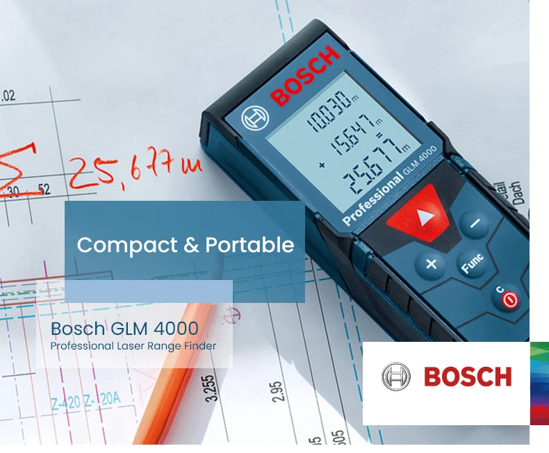 Global Brand BOSCH GLM4000 Range Finder Professional Hight Precise 40M Laser Distance Meter Volume Area Laser Tape Measure Ruler