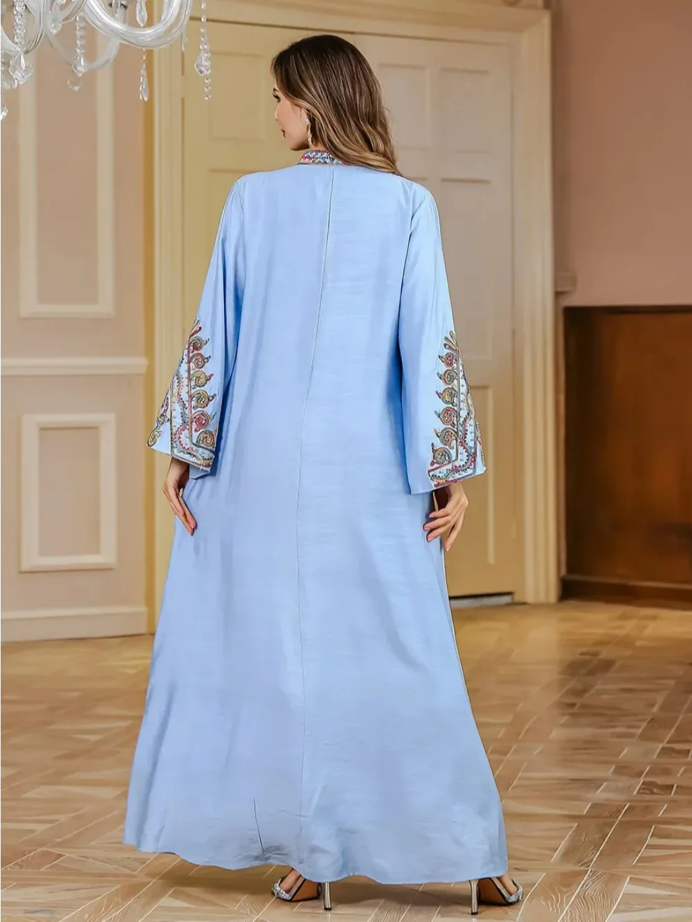 Morocco Kaftan Turkish Party Dresses Muslim Women Vestidos Jalabiya Embroidery Eid Ramadan Dubai Abayas Islam Arab Long Robe