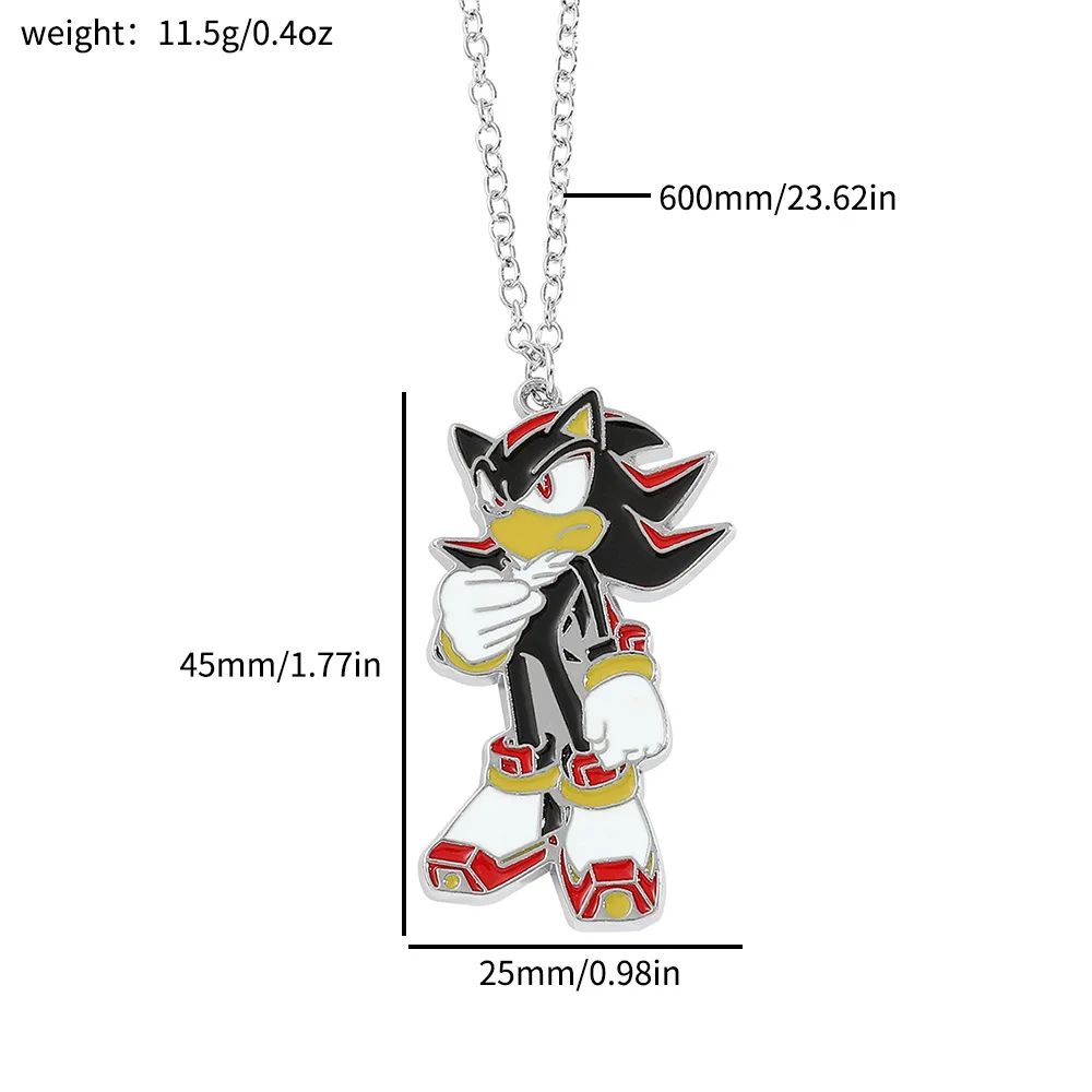 Game Sonic The Hedgehog Metal Necklace Cartoon Figure Model Pendant Men\'s Fashion Necklace Accessories Kids Gifts