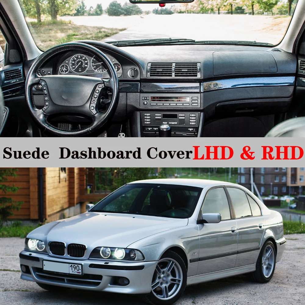 Car-styling Suede Leather Dashmat Dashboard Cover Pad Dash Mat Car Accessories For BMW 5 Series M5 E39 530 540 1995 1996 - 2003
