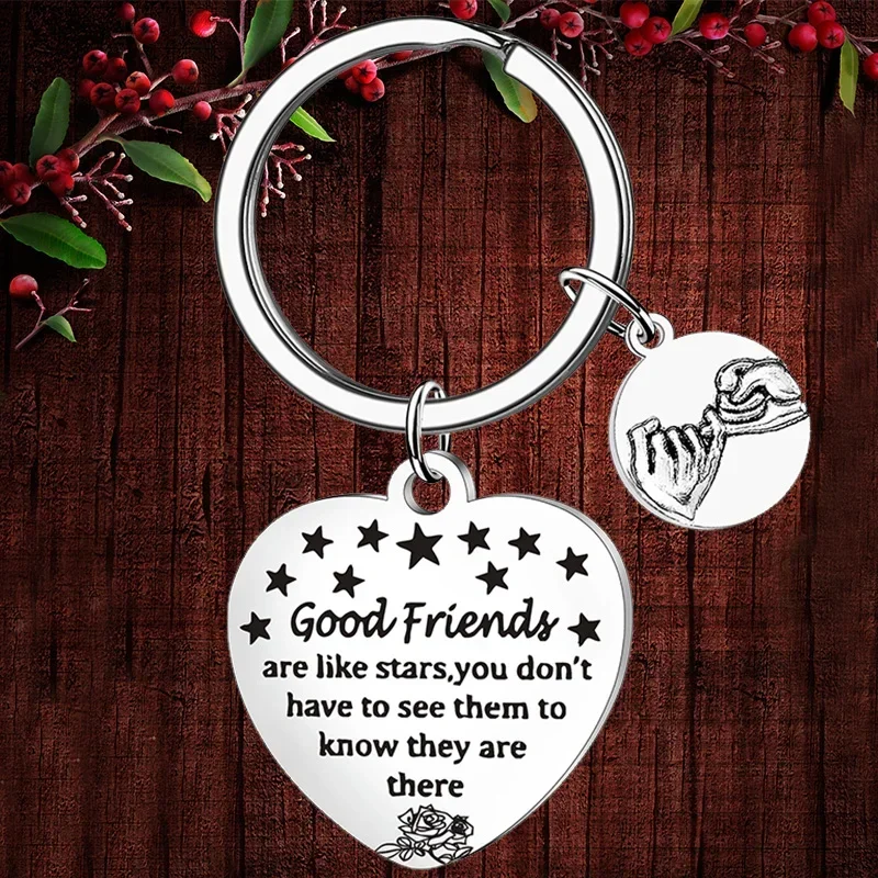 Charm Friendship Gifts Keychain pendant Good Friends are Like Stars Friendship key chain Best Friend BFF Birthday Gift