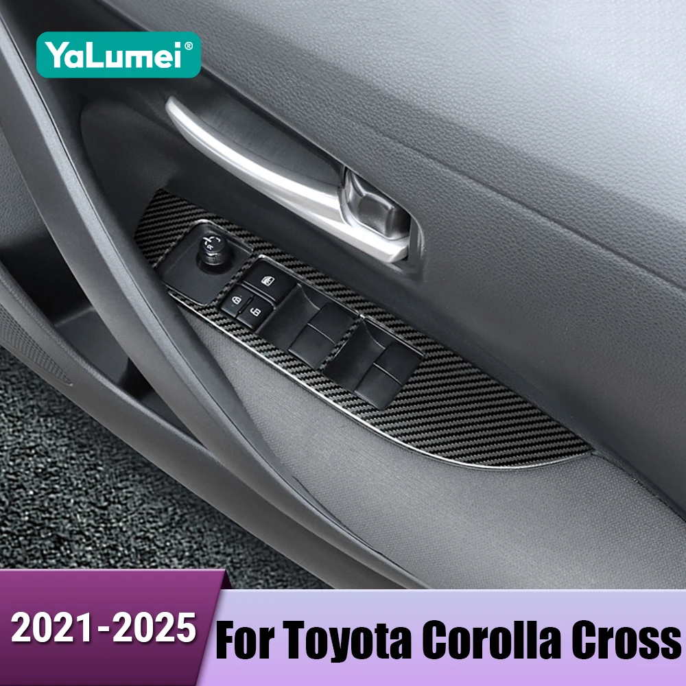 

Нержавеющая сталь, кнопка переключения подъема окна автомобиля, накладка, наклейки для Toyota Corolla Cross XG10 2021 2022 2023 2024 2025 Hybrid