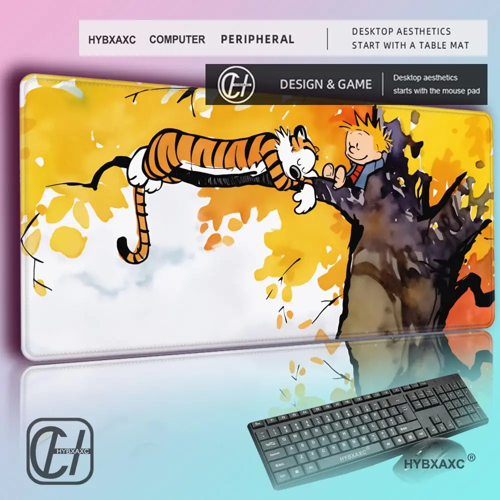 

HYBXAXC Comic C-Calvin And H-Hobbes Mouse Pad Non-slip Desk Mat PC Laptop Accessories Rubber Keyboard Large Gamers Decoracion