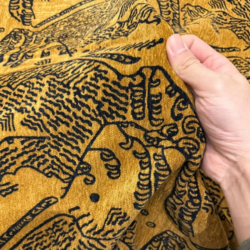 

Ретро оранжевый кофейный тигр узор жаккардовый чехол для подушки Роскошные высококачественные наволочки дизайн Sense наволочки декоративные для дома