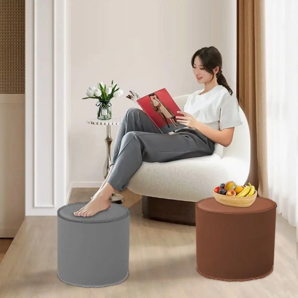 Thicken Large Capacity Storage Stool Waterproof Non-Slip Cylinder Ottoman Minimalist No Fillings
