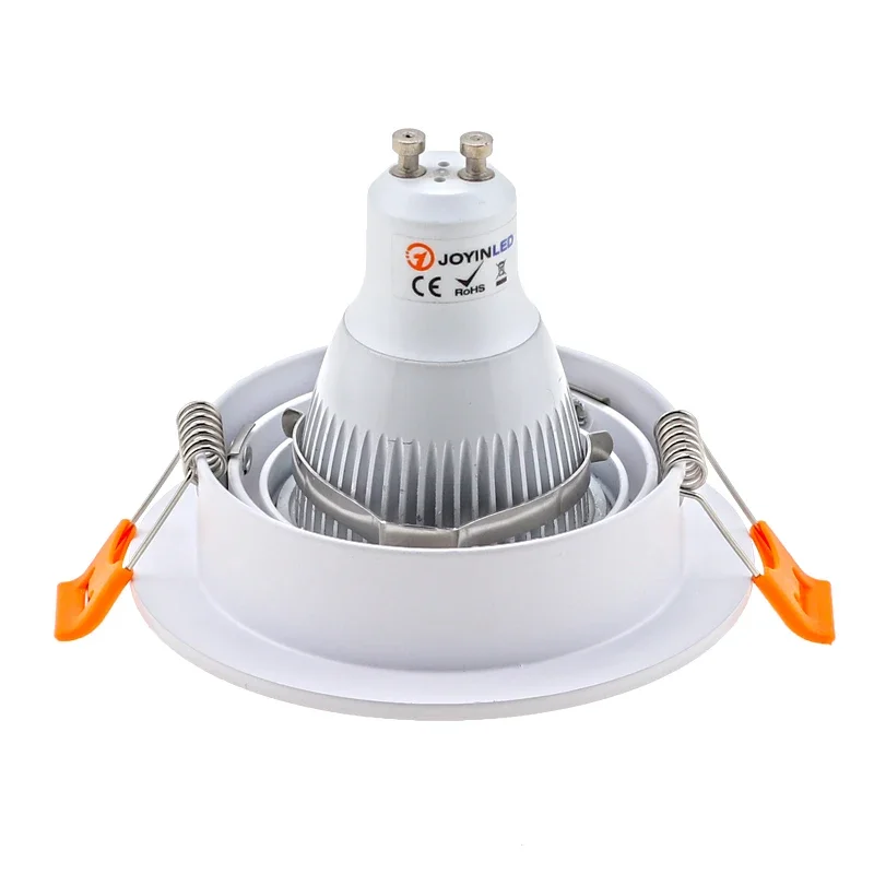 Round Adjustable Holder Bases Fitting Recessed LED Spotlight Frame for GU10 MR16 Bulbs Ceiling Fixture