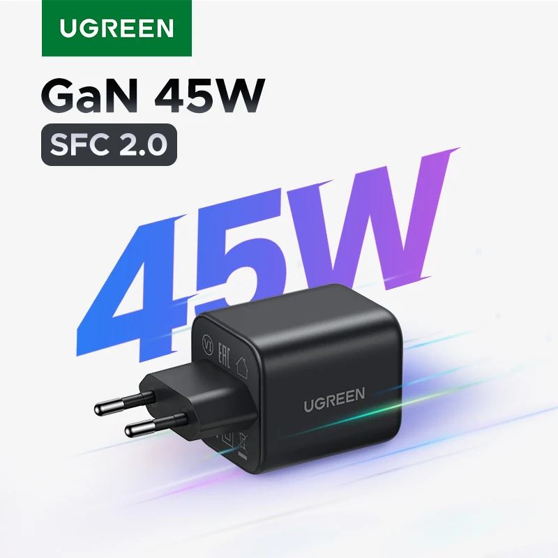 UGREEN 45W GaN Charger PD3.0 PPS QC3.0 Quick Charge For Samsung S25 S24 Ultra iPhone 17 16 15 Pro Max iPad Tablet Fast Charger