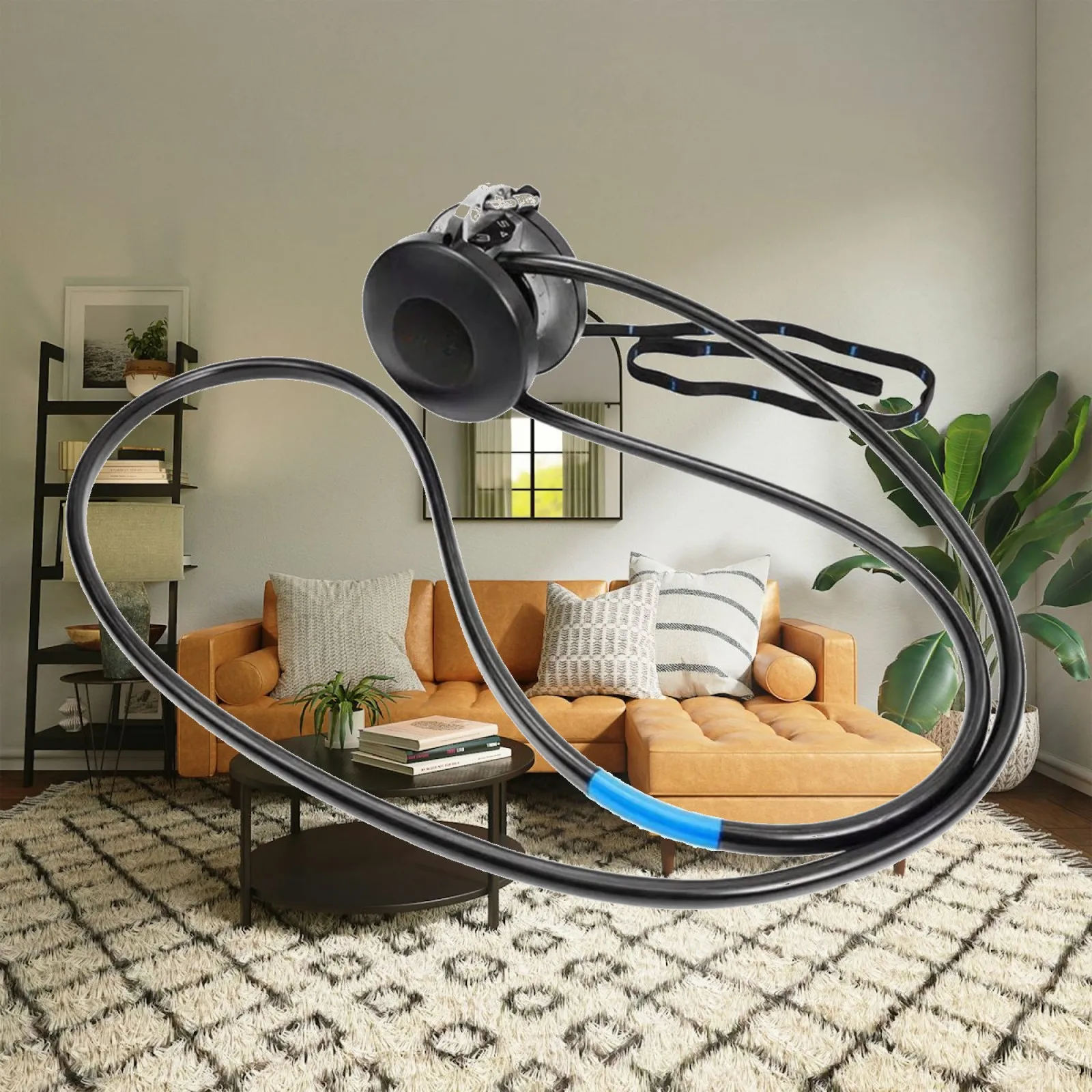 Adjustable Tension Climbing Rope Trainer for Home Gym with Compact Foldable Design and TPU Rope for Versatile Training