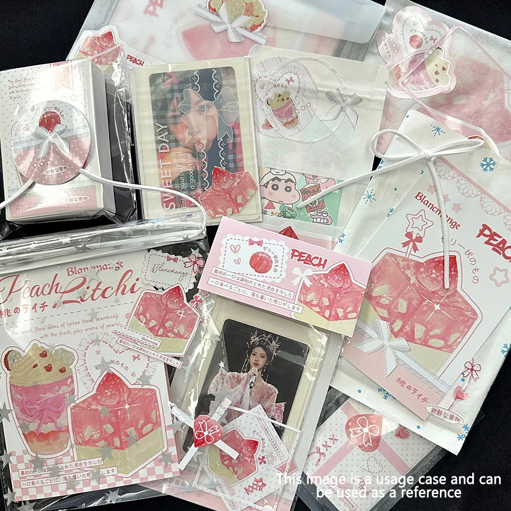 189 Pcs Pink Cake Design DIY Packaging Decorating Set - Foldable Cards, Stickers, OPP Self-Adhesive Bags - Used Kpop, Birthday G