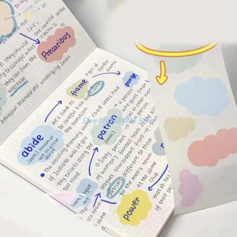 R6FF 100 Sheets Sticky Note Paper Pull Out Sticky Notes Adheive Note Paper Memo Pad For School Office Lined/Gridded/Unrlined