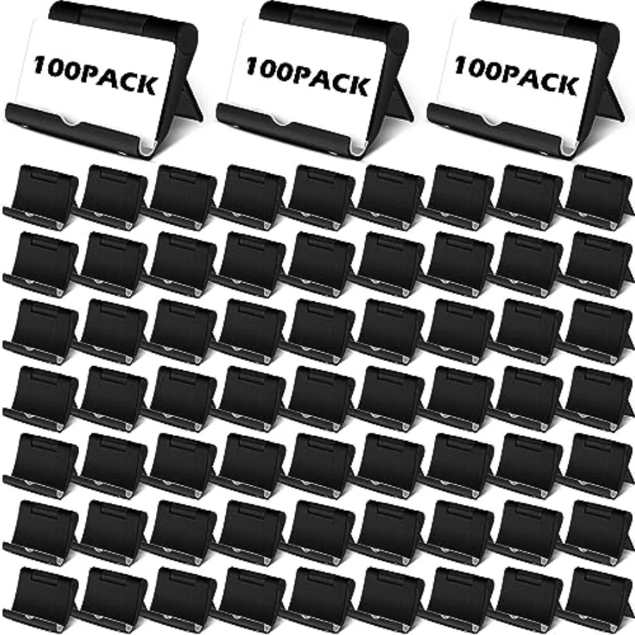 

Набор из 100 черных пластиковых подставок для визиток оптом, органайзер для настольных принадлежностей, вмещает 50 визиток