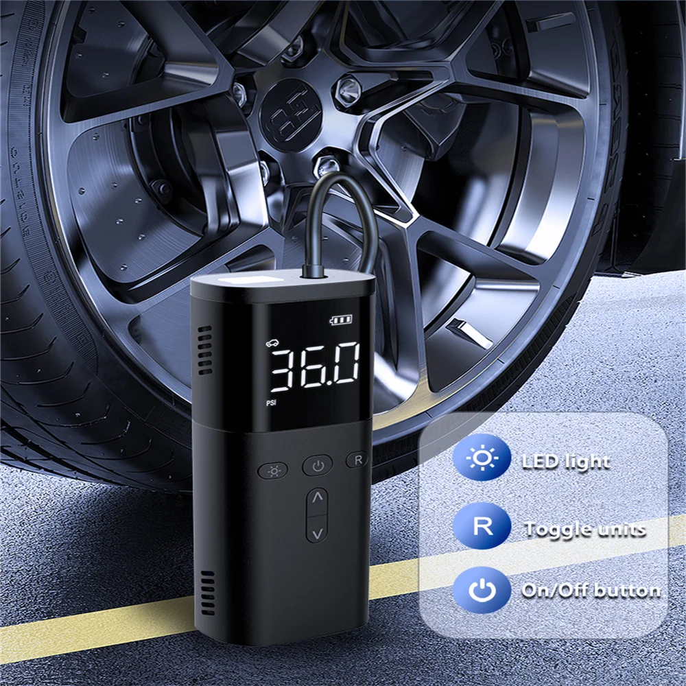 

Wireless Air Pump 60W Portable Electric Tire Inflator For Car Bicycle Motorcycle Air Compressor Injector Bike Accessories