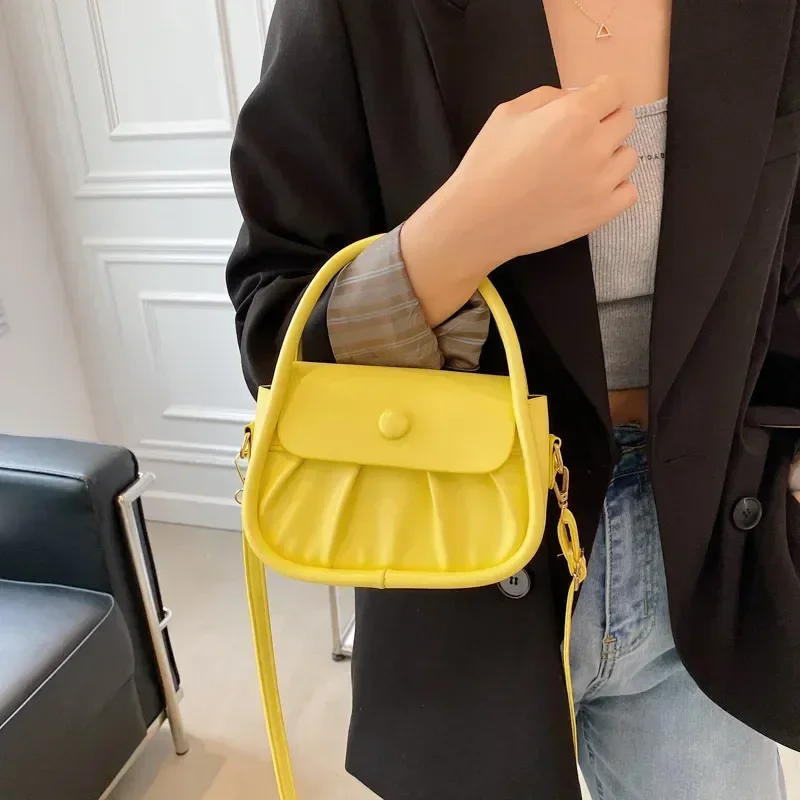 Retro Women Shoulder Bag PU Leather Casual Simple Fashion Ladies Travel Office Solid Color Handbag 2023 Spring New