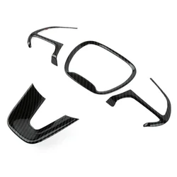 Car Steering Wheel Decoration Trim Covers For Dodge Charger For Challenger 2015+ For Durango 2014+ Carbon Fiber Grain Style