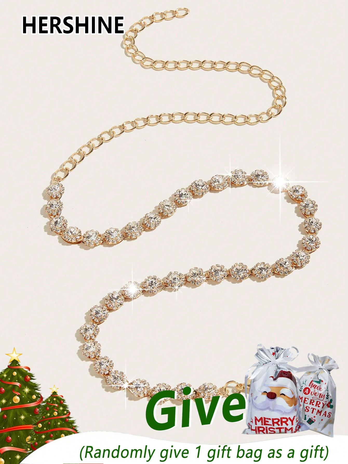 حقيبة هدايا نسائية عصرية بحزام على شكل سلسلة خصر من حجر الراين الذهبي من HERSHINE، إكسسوارات فستان أنيقة، هدايا عيد الشكر وعيد الميلاد