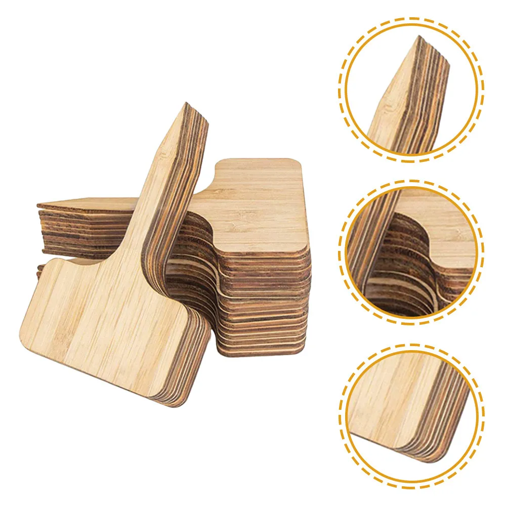 30Pcs T-Type Wooden Plant Markers Eco-Friendly Wood Garden Plant Labels for Home Garden Landscaping Potted Plants Indoor Outdoor