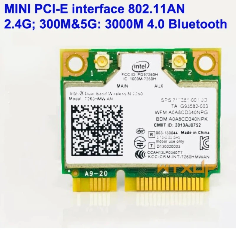 بطاقة شبكة لاسلكية صغيرة PCI-E ثنائية النطاق 2.4G/5Ghz AC 7260 7260HMW بلوتوث 4.0 802.11a/b/g/n #2