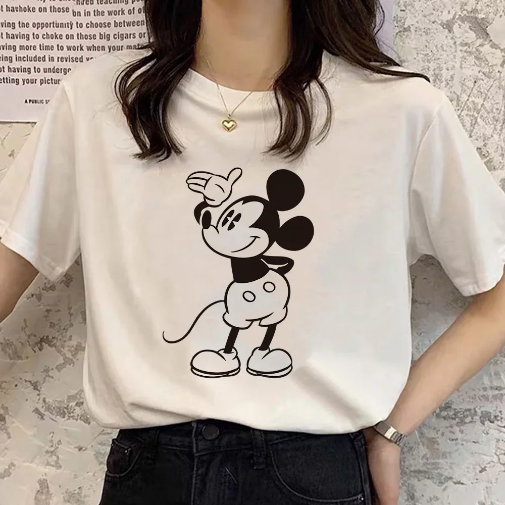 Fashion Vintage Cartoon Ladies Tees Mickey Mouse Harajuku T-shirts Woman Blouses Summer Men Tops Goth Short Sleeve Shirt