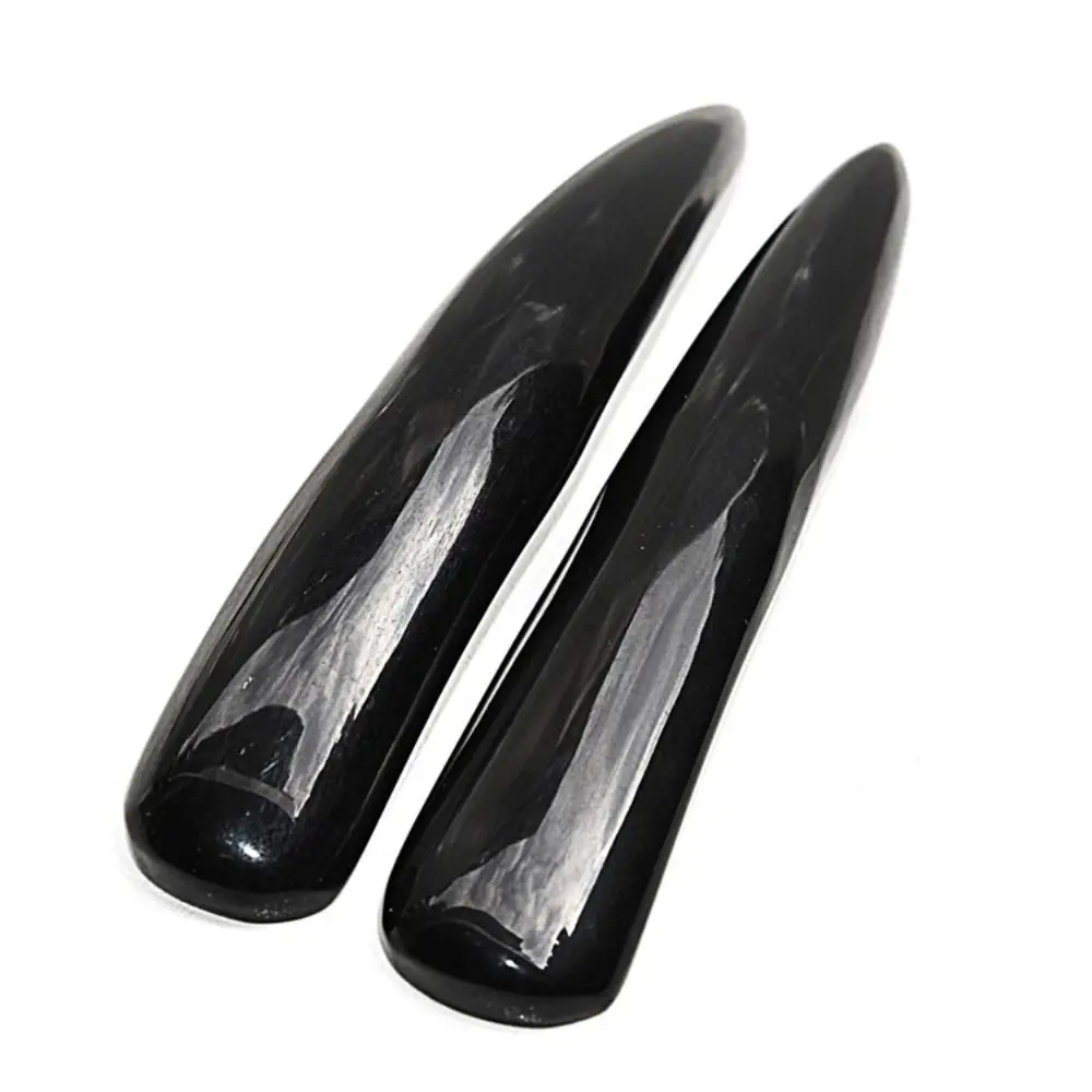 Black Buffalo Horn Gua Sha Board SPA Relaxation Meridian Massage Stick Handhold Large Massage Scraping Bar Women