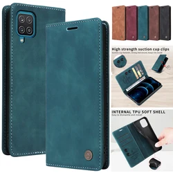 Wallet Flip Case on For Samsung Galaxy M12 M40s M31 M22 M32 M13 M23 5G Cover Suction Cup Leather Stand Phone Protective Bags