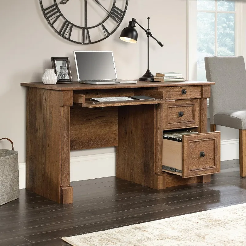 

New Chinese retro color office desk boss table bedroom study storage integrated multi-functional walnut desk